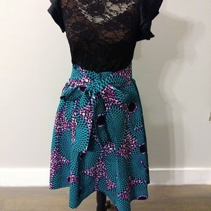 Custom built African skirt with head band. Maxi is